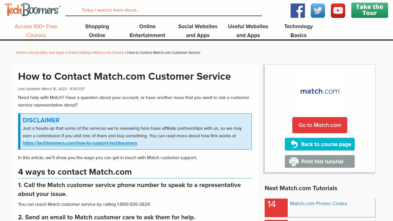 How to Get in Touch with Match.com Customer Service